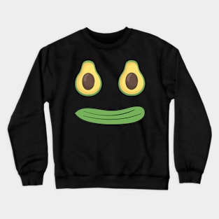 Green avocado cucumber Smile Face St Patricks day Funny Crewneck Sweatshirt